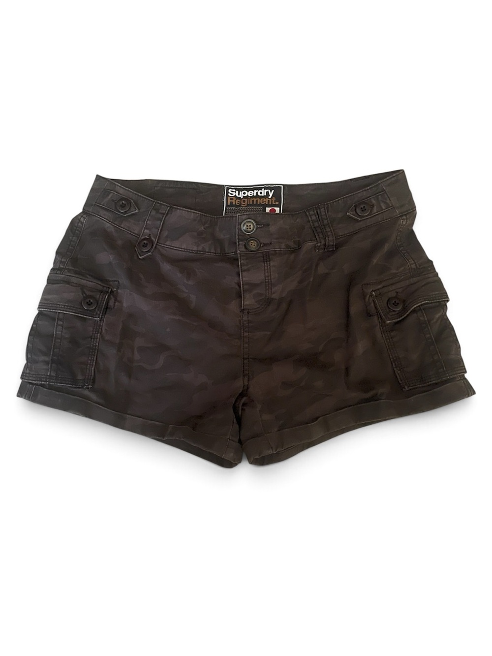 Superdry Black Camo Cargo Shorts - Women's Size Medium